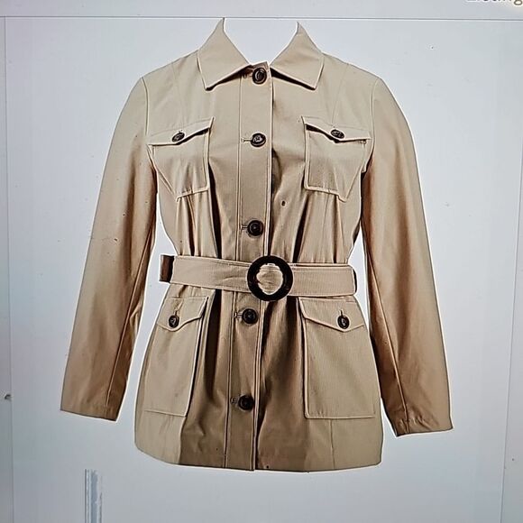 dennis basso Jackets & Blazers - Dennis Basso Water Resist 4-Pocket Safari Trench Medium A392453C